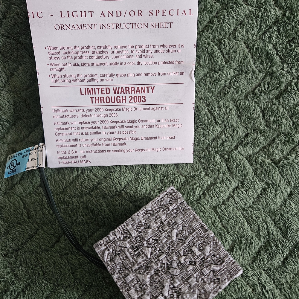Hallmark Ornament Instruction Sheet